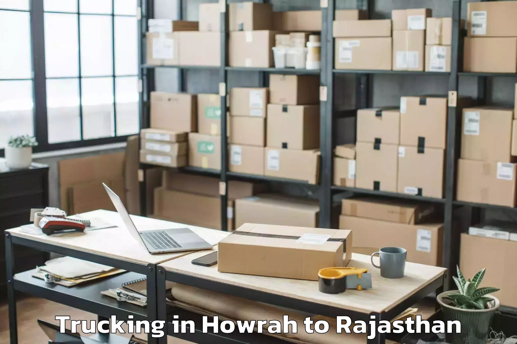 Top Howrah to Madhav University Pindwara Trucking Available